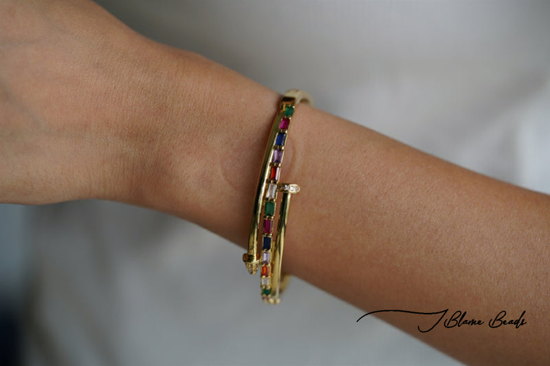 Multi-colored Stackable Nail Bracelet
