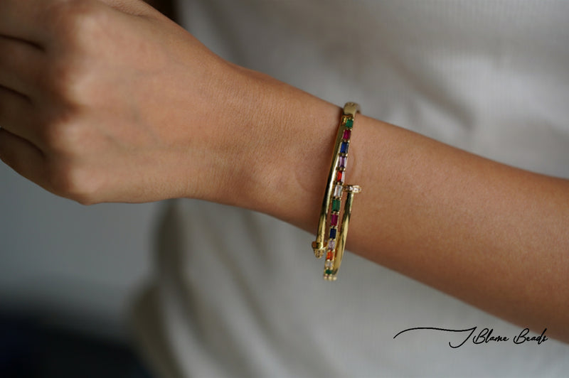 Multi-colored Stackable Nail Bracelet
