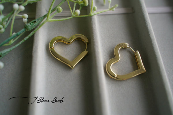 Gold Heart Earrings