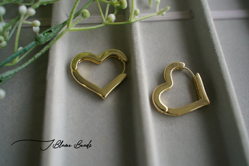 Gold Heart Earrings