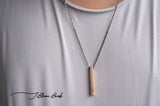 Personalized Cuboid Bar Necklace Men