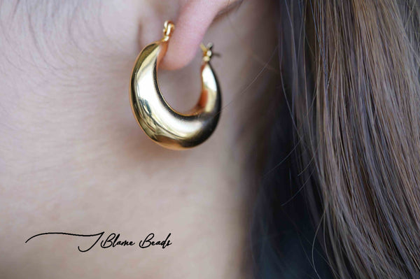 Chunky half hoop earrings