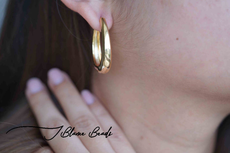 Gold chand bali earrings