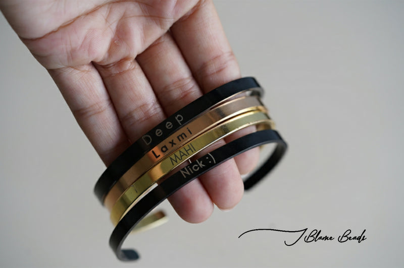 Personalized engraved cuff bracelet