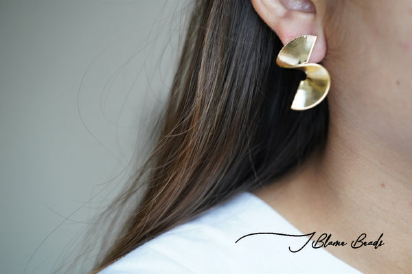 Egyptian Swirl Fan Earrings