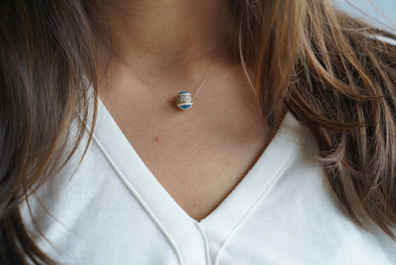 Blue Evil Eye Ball Necklace