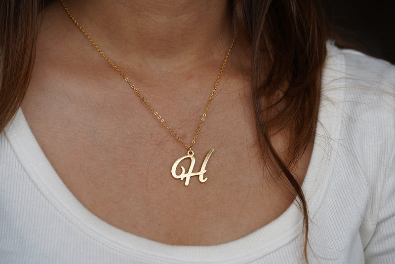Statement sales initial necklace